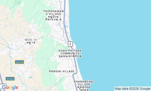 Ausschnitt der Weltkarte zu Hua Hin Beach