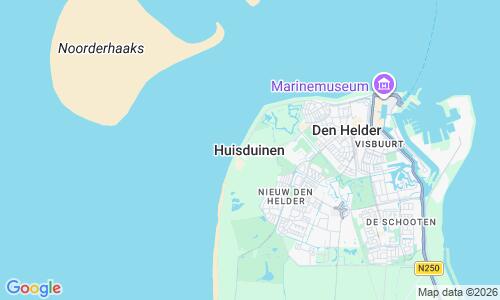 Ausschnitt der Weltkarte zu Huisduinen Strand