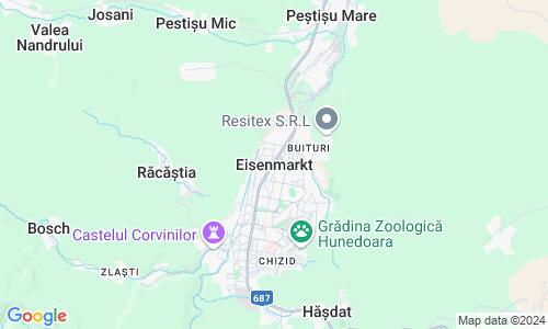 Ausschnitt der Weltkarte zu Hunedoara