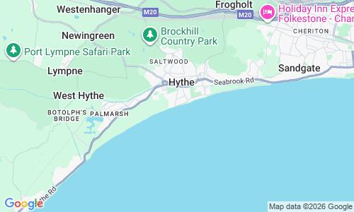 Ausschnitt der Weltkarte zu Hythe Beach