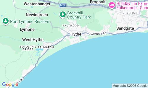 Ausschnit der Weltkarte zu Hythe Beach