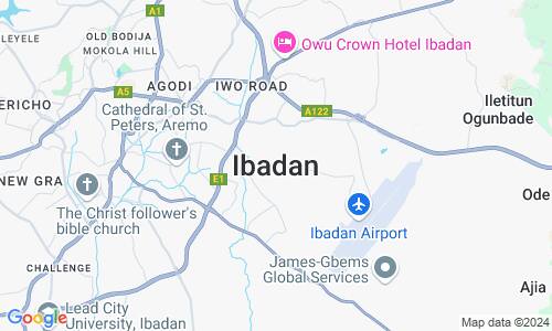 Ausschnitt der Weltkarte zu Ibadan