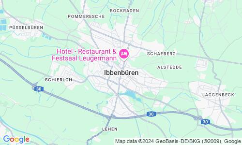 Ausschnitt der Weltkarte zu Ibbenbüren