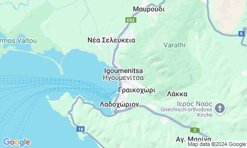 Ausschnitt der Weltkarte zu Igoumenitsa