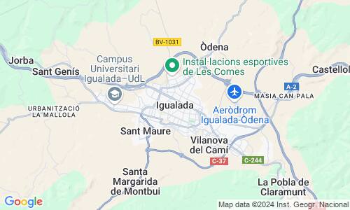 Ausschnitt der Weltkarte zu Igualada