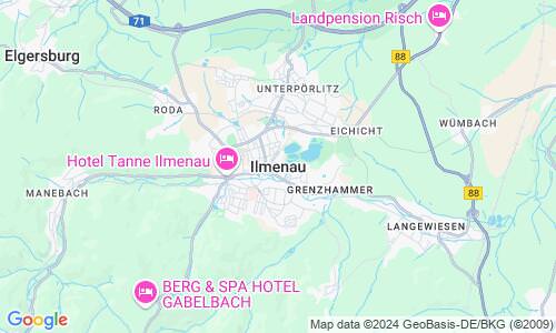 Ausschnitt der Weltkarte zu Ilmenau