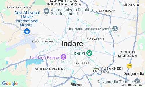 Ausschnitt der Weltkarte zu Indore