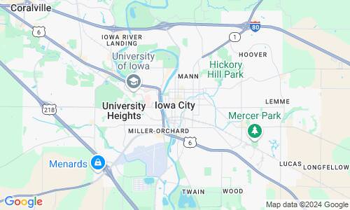 Ausschnitt der Weltkarte zu Iowa City
