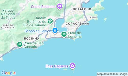 Ausschnitt der Weltkarte zu Ipanema Beach