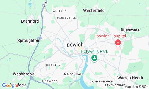 Ausschnitt der Weltkarte zu Ipswich