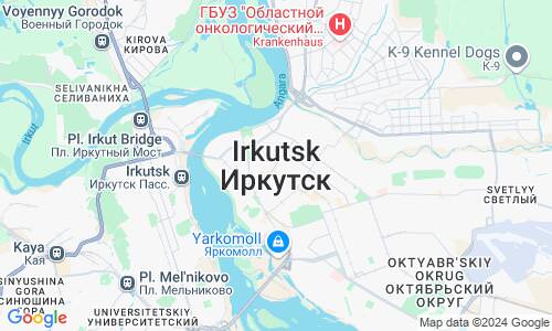 Ausschnit der Weltkarte zu Irkutsk