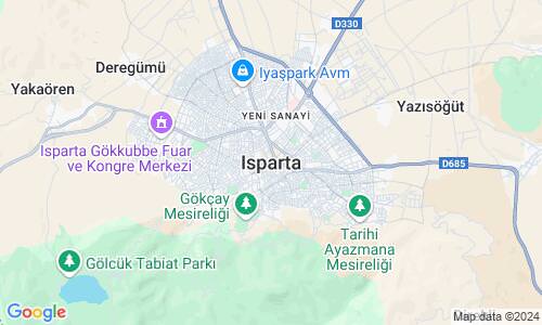 Ausschnitt der Weltkarte zu Isparta