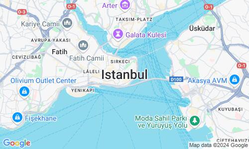Ausschnit der Weltkarte zu Istanbul