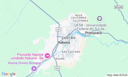 Ausschnitt der Weltkarte zu Itabuna