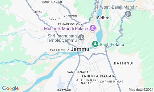 Ausschnitt der Weltkarte zu Jammu