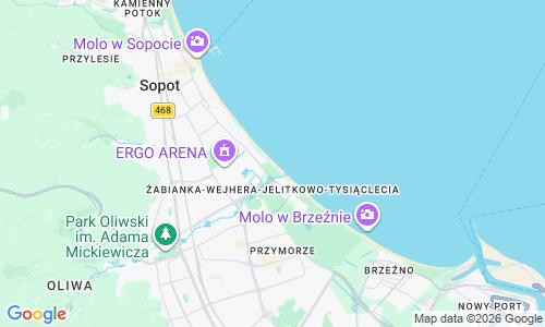 Ausschnitt der Weltkarte zu Jelitkowo Beach