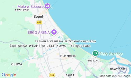 Ausschnitt der Weltkarte zu Jelitkowo Strand