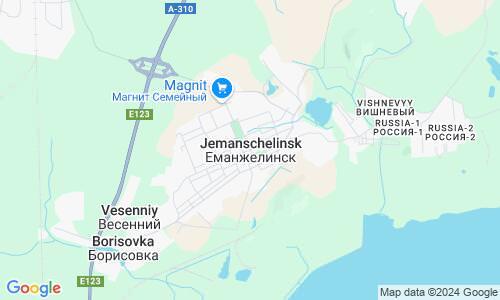 Ausschnitt der Weltkarte zu Jemanschelinsk