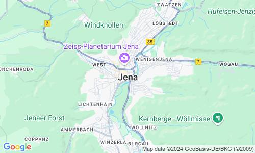 Ausschnit der Weltkarte zu Jena