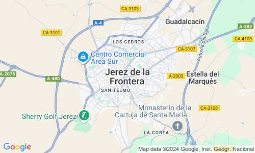 Ausschnitt der Weltkarte zu Jerez de la Frontera