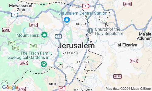 Ausschnit der Weltkarte zu Jerusalem