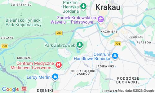 Ausschnitt der Weltkarte zu Jezioro Zakrzówek