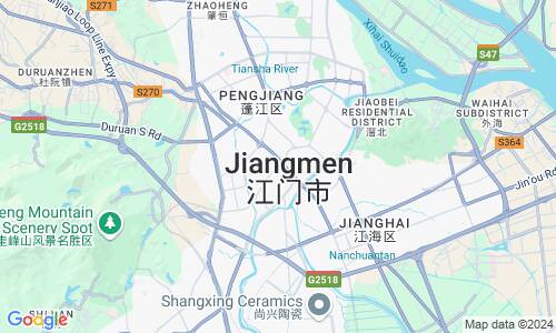 Ausschnitt der Weltkarte zu Jiangmen