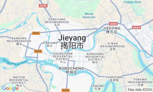 Ausschnitt der Weltkarte zu Jieyang