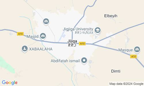 Ausschnitt der Weltkarte zu Jijiga