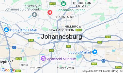 Ausschnit der Weltkarte zu Johannesburg