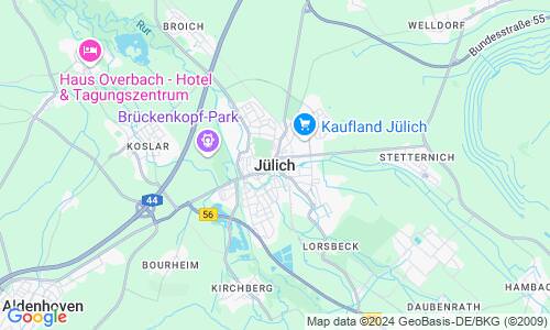 Ausschnitt der Weltkarte zu Jülich