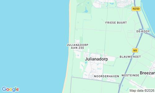Ausschnitt der Weltkarte zu Julianadorp aan Zee