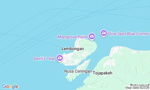 Ausschnitt der Weltkarte zu Jungut Batu Beach