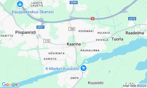 Ausschnitt der Weltkarte zu Kaarina