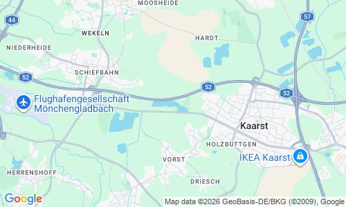 Ausschnitt der Weltkarte zu Kaarster See