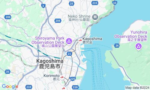 Ausschnitt der Weltkarte zu Kagoshima