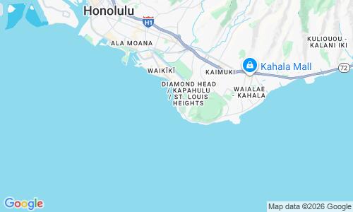 Ausschnitt der Weltkarte zu Kaimana Beach