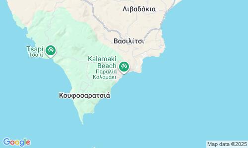 Ausschnitt der Weltkarte zu Kalamaki Beach