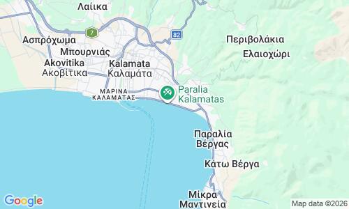 Ausschnitt der Weltkarte zu Kalamata Beach