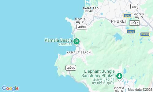 Ausschnitt der Weltkarte zu Kamala Beach