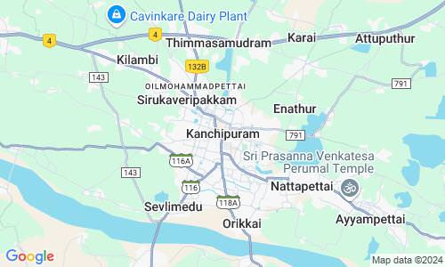 Ausschnitt der Weltkarte zu Kanchipuram