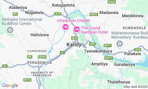 Ausschnitt der Weltkarte zu Kandy