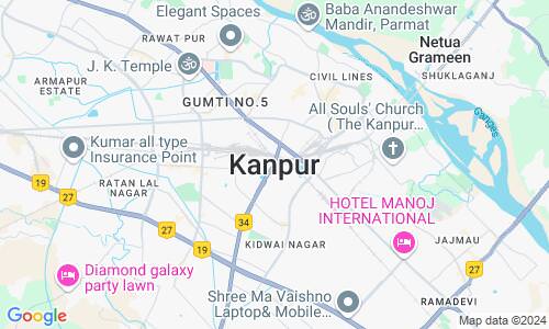 Ausschnitt der Weltkarte zu Kanpur