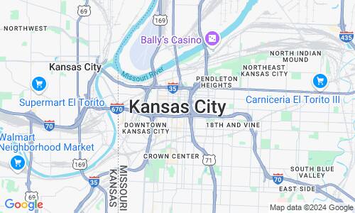 Ausschnitt der Weltkarte zu Kansas City
