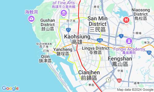 Ausschnitt der Weltkarte zu Kaohsiung