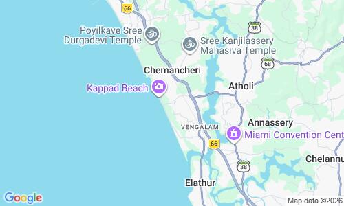 Ausschnitt der Weltkarte zu Kappad Beach