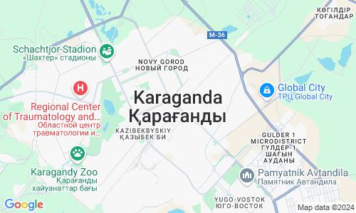 Ausschnitt der Weltkarte zu Karaganda