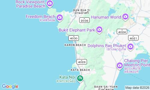 Ausschnitt der Weltkarte zu Karon Beach