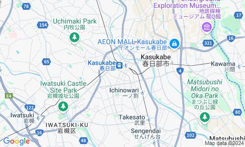 Ausschnitt der Weltkarte zu Kasukabe
