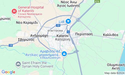 Ausschnitt der Weltkarte zu Katerini